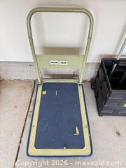 MaxSold Auction: Folding Platform Dolly and Collapsible Rolling Crate with Wheels - Wake Forest (North Carolina, USA) PARTNER MANAGED Downsizing Online Auction -  Marbank Street