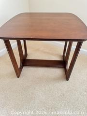 MaxSold Auction: Mid-Century Modern Walnut End Table / Side Table - Wake Forest (North Carolina, USA) PARTNER MANAGED Downsizing Online Auction -  Marbank Street