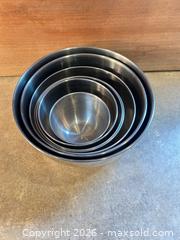 MaxSold Auction: Set of 8 Stainless Steel Nesting Mixing Bowls - Wake Forest (North Carolina, USA) SELLER MANAGED Downsizing Online Auction -  Marbank Street