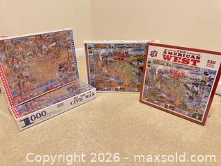 MaxSold Auction: White Mountain Puzzles Lot of 3 Historical & Landscape Jigsaw Puzzles - Wake Forest (North Carolina, USA) PARTNER MANAGED Downsizing Online Auction -  Marbank Street