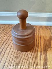 MaxSold Auction: Wooden Butter Press (Medium) with Carved Star/Flower Mold - Wake Forest (North Carolina, USA) PARTNER MANAGED Downsizing Online Auction -  Marbank Street