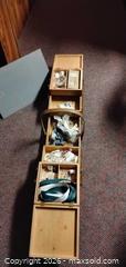 MaxSold Auction: Wood Cantilever Sewing Chest with Carry Handle - St. Catharines (Ontario, Canada) SELLER MANAGED Downsizing Online Auction -  Brrookbanks Drive
