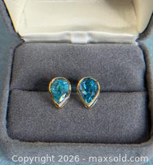 MaxSold Auction: 14K + Blue Topaz Earrings - Hamilton (Ontario, Canada) SELLER MANAGED Estate Sale Online Auction - Gertrude Street
