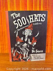MaxSold Auction: 1938 The 500 Hats of Bartholomew Cubbins Hardcover W/DJ 1st Printing - Hamilton (Ontario, Canada) SELLER MANAGED Estate Sale Online Auction - Gertrude Street