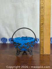 MaxSold Auction: Antique Blue Opaline Glass Basket - Hamilton (Ontario, Canada) SELLER MANAGED Estate Sale Online Auction - Gertrude Street