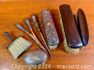 MaxSold Auction: Antique Dresser Set Elements Sterling Silver and Ebony Wood - Hamilton (Ontario, Canada) SELLER MANAGED Estate Sale Online Auction - Gertrude Street
