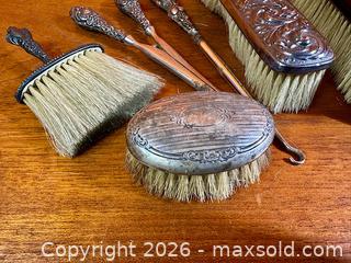 MaxSold Auction: Antique Dresser Set Elements Sterling Silver and Ebony Wood - Hamilton (Ontario, Canada) SELLER MANAGED Estate Sale Online Auction - Gertrude Street