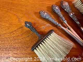 MaxSold Auction: Antique Dresser Set Elements Sterling Silver and Ebony Wood - Hamilton (Ontario, Canada) SELLER MANAGED Estate Sale Online Auction - Gertrude Street