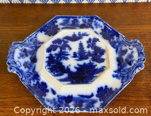 MaxSold Auction: Antique Flow Blue 'Well-and-Tree' Platter - Hamilton (Ontario, Canada) SELLER MANAGED Estate Sale Online Auction - Gertrude Street