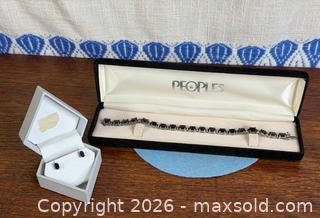 MaxSold Auction: Blue Sapphire Color Tennis Bracelet + Earrings – Sterling Silver - Hamilton (Ontario, Canada) SELLER MANAGED Estate Sale Online Auction - Gertrude Street