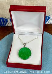 MaxSold Auction: Carved Green Jade Medallion Pendant – Sterling Silver - Hamilton (Ontario, Canada) SELLER MANAGED Estate Sale Online Auction - Gertrude Street