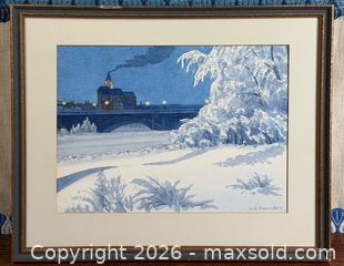 MaxSold Auction: Leslie Saunders, Canadian (1895 - 1968) - Original Watercolour Painting - Hamilton (Ontario, Canada) SELLER MANAGED Estate Sale Online Auction - Gertrude Street