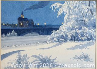 MaxSold Auction: Leslie Saunders, Canadian (1895 - 1968) - Original Watercolour Painting - Hamilton (Ontario, Canada) SELLER MANAGED Estate Sale Online Auction - Gertrude Street