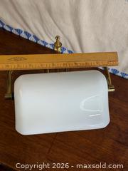 MaxSold Auction: Vintage Brass White Marble Bankers Lamp White Milk Glass Shade - Hamilton (Ontario, Canada) SELLER MANAGED Estate Sale Online Auction - Gertrude Street