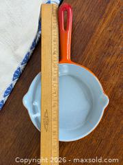 MaxSold Auction: Vintage Orange Enamel Cast Iron Skillet Japan - Hamilton (Ontario, Canada) SELLER MANAGED Estate Sale Online Auction - Gertrude Street