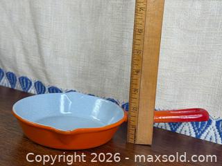 MaxSold Auction: Vintage Orange Enamel Cast Iron Skillet Japan - Hamilton (Ontario, Canada) SELLER MANAGED Estate Sale Online Auction - Gertrude Street