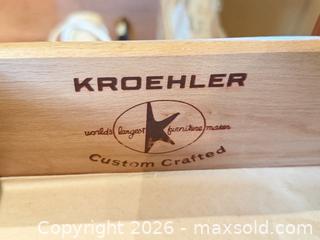 MaxSold Auction: Mid-Century Modern style Kroehler Solid Wood Dresser with Attached Mirror - Victoria (British Columbia, Canada) PARTNER MANAGED Estate Sale Online Auction - Haida Drive