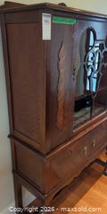 MaxSold Auction: Oak China Display Cabinet, Dark Brown  - Victoria (British Columbia, Canada) PARTNER MANAGED Estate Sale Online Auction - Haida Drive