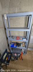 MaxSold Auction: Gray Plastic 4-Shelf Shelving Unit with Assorted Tools - White Rock (British Columbia, Canada) PARTNER MANAGED Estate Sale Online Auction - Foster Street (CONDO)