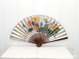 MaxSold Auction: Large Hand-Painted Floral Folding Wall Fan - Toronto (Ontario, Canada) PARTNER MANAGED Downsizing Online Auction - Esandar Drive (STORAGE)