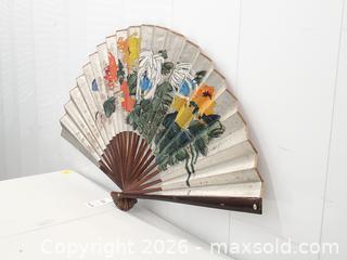 MaxSold Auction: Large Hand-Painted Floral Folding Wall Fan - Toronto (Ontario, Canada) PARTNER MANAGED Downsizing Online Auction - Esandar Drive (STORAGE)