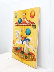 MaxSold Auction: Vintage Handmade Latch Hook "Carousel Trio" Wall Art - Toronto (Ontario, Canada) PARTNER MANAGED Downsizing Online Auction - Esandar Drive (STORAGE)