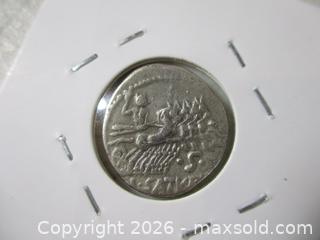 MaxSold Auction: Ancient Roman Republic Silver Denarius Currency Coin. Lucius Appuleius, Rome Moneyer. Rome Mint. 104 B.C. - Toronto (Ontario, Canada) SELLER MANAGED Estate Sale Online Auction - Annette Street