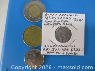 MaxSold Auction: Ancient Roman Republic Silver Denarius Currency Coin. Papius Carbo 121 B.C. , Rome Moneyer. - Toronto (Ontario, Canada) SELLER MANAGED Estate Sale Online Auction - Annette Street