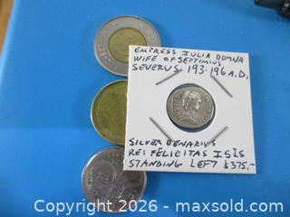MaxSold Auction: Ancient Roman Silver Denarius Currency Coin. Empress Julia Domna 193-196 A.D. Wife Of Emperor Septimius Severus.  - Toronto (Ontario, Canada) SELLER MANAGED Estate Sale Online Auction - Annette Street