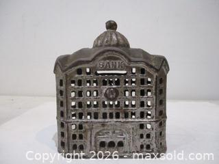 MaxSold Auction:   Antique Steel Coin Bank. Silver Wash. - Toronto (Ontario, Canada) SELLER MANAGED Estate Sale Online Auction - Annette Street