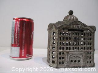 MaxSold Auction:   Antique Steel Coin Bank. Silver Wash. - Toronto (Ontario, Canada) SELLER MANAGED Estate Sale Online Auction - Annette Street