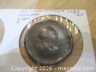 MaxSold Auction: Antique U.S. Colonial 1/2 Penny Featuring Bust Of King George III, Dated 1783. - Toronto (Ontario, Canada) SELLER MANAGED Estate Sale Online Auction - Annette Street