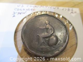 MaxSold Auction: Antique U.S. Colonial 1/2 Penny Featuring Bust Of King George III, Dated 1783. - Toronto (Ontario, Canada) SELLER MANAGED Estate Sale Online Auction - Annette Street