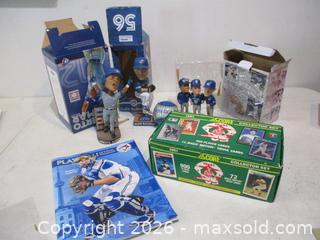 MaxSold Auction: BLUE JAYS Bobble Heads. ALOMAR, BUEHRLE & Three Figure Alomar-Molitor-Olerud Bobble Head. Troy Glaus Baseball, Program & Full Score 1991 Collector Set - Toronto (Ontario, Canada) SELLER MANAGED Estate Sale Online Auction - Annette Street