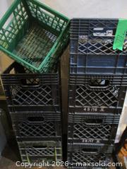 MaxSold Auction: Eight Vintage Milk Crates. 6 Black, One Green & One Blue. - Toronto (Ontario, Canada) SELLER MANAGED Estate Sale Online Auction - Annette Street