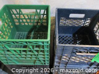 MaxSold Auction: Eight Vintage Milk Crates. 6 Black, One Green & One Blue. - Toronto (Ontario, Canada) SELLER MANAGED Estate Sale Online Auction - Annette Street