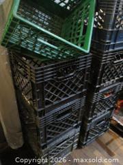 MaxSold Auction: Eight Vintage Milk Crates. 6 Black, One Green & One Blue. - Toronto (Ontario, Canada) SELLER MANAGED Estate Sale Online Auction - Annette Street