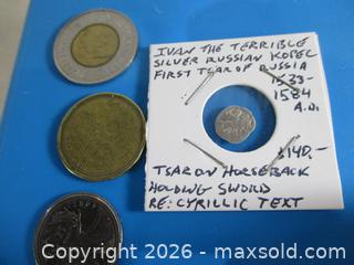 MaxSold Auction: IVAN THE TERRIBLE, First TSAR Of Russia, 1533-1584. Silver Kopek Currency Coin. - Toronto (Ontario, Canada) SELLER MANAGED Estate Sale Online Auction - Annette Street