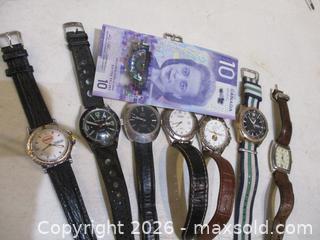 MaxSold Auction: Seven Vintage Men's Watches. 1980s To 2000s. HENKEL, DOUGLAS, KOHIMOOR, VASARI, KENNETH COLE, CHINO & CITIZEN. - Toronto (Ontario, Canada) SELLER MANAGED Estate Sale Online Auction - Annette Street