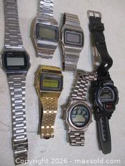 MaxSold Auction: Six Vintage Men's Watches With Digital Display. Mostly 1980s. 3 x SEIKO, One CASIO, ACQUA & One G-SHOCK. - Toronto (Ontario, Canada) SELLER MANAGED Estate Sale Online Auction - Annette Street