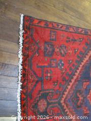MaxSold Auction: Vintage All Wool, Hand Knotted Persian ZANJAN Area Rug. Deep Reds & Blues. Circa 1940s. - Toronto (Ontario, Canada) SELLER MANAGED Estate Sale Online Auction - Annette Street
