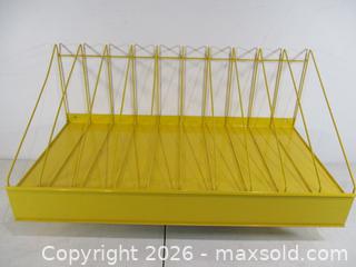MaxSold Auction: Vintage Yellow Display Rack. Baked Yellow On Metal. Table Top Or Wall Mount. - Toronto (Ontario, Canada) SELLER MANAGED Estate Sale Online Auction - Annette Street