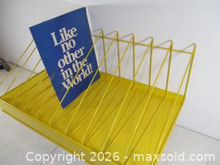 MaxSold Auction: Vintage Yellow Display Rack. Baked Yellow On Metal. Table Top Or Wall Mount. - Toronto (Ontario, Canada) SELLER MANAGED Estate Sale Online Auction - Annette Street