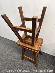 MaxSold Auction: 4 wood bar stools - Hanover Township (Pennsylvania, USA) PARTNER MANAGED Downsizing Online Auction - Airport Road (STORAGE)              