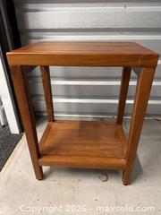 MaxSold Auction: AquaTeak teak shower bench with shelf - Hanover Township (Pennsylvania, USA) PARTNER MANAGED Downsizing Online Auction - Airport Road (STORAGE)              