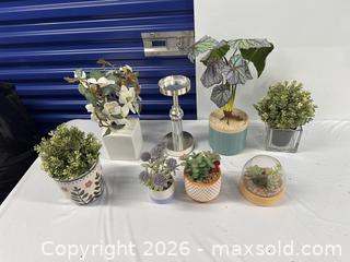 MaxSold Auction: Faux plants (7), Candle stand, 3 ocean/shell artwork - Hanover Township (Pennsylvania, USA) PARTNER MANAGED Downsizing Online Auction - Airport Road (STORAGE)              