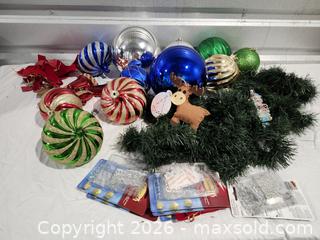 MaxSold Auction: Large Christmas Ornaments, Garlands, Command Hooks Lot - Hanover Township (Pennsylvania, USA) PARTNER MANAGED Downsizing Online Auction - Airport Road (STORAGE)              