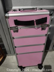 MaxSold Auction: Pink Makeup Travel Trunk  - Hanover Township (Pennsylvania, USA) PARTNER MANAGED Downsizing Online Auction - Airport Road (STORAGE)              
