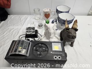 MaxSold Auction: Projector, statues, bowls, mug, shot glasses - Hanover Township (Pennsylvania, USA) PARTNER MANAGED Downsizing Online Auction - Airport Road (STORAGE)              