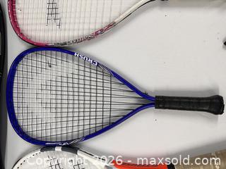 MaxSold Auction: Racquetball rackets (2), tennis racket with case - Hanover Township (Pennsylvania, USA) PARTNER MANAGED Downsizing Online Auction - Airport Road (STORAGE)              